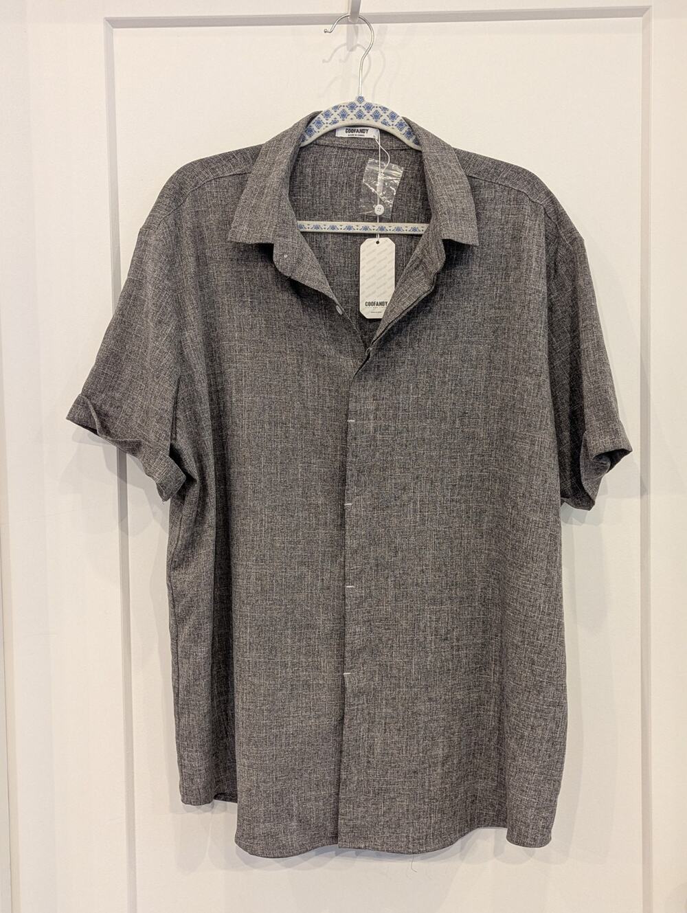COOFANDY Mens Short Sleeve Casual Button Down Shirt Size XL NWT